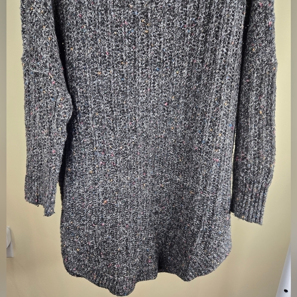 Express Cowl Neck Sweater Dark Gray/Multicolor Size Small - Picture 4 of 9